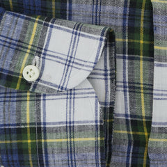 Luigi Borrelli Dark Blue Plaid Linen Dress Shirt - X Slim - (103) - Parent