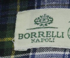 Luigi Borrelli Dark Blue Plaid Linen Dress Shirt - X Slim - (103) - Parent