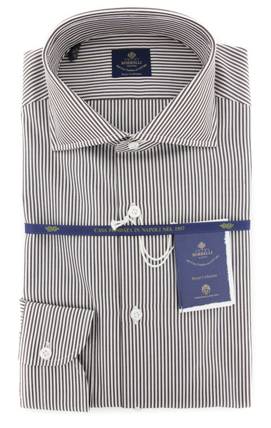 Luigi Borrelli Brown Striped Shirt - (EV0601160NANDO) - Parent