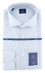 Luigi Borrelli Light Blue Striped Shirt - 17/43 - (EV0601970NANDO)