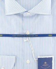 Luigi Borrelli Light Blue Striped Shirt - (EV0601970NANDO) - Parent