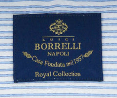 Luigi Borrelli Light Blue Striped Shirt - (EV0601970NANDO) - Parent
