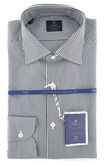 Luigi Borrelli Charcoal Gray Striped Shirt - 17/43 - (EV06101090RIO)
