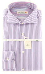 Luigi Borrelli Pink Striped Shirt - Slim - (201803228) - Parent