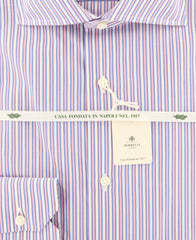 Luigi Borrelli Pink Striped Shirt - Slim - (201803228) - Parent