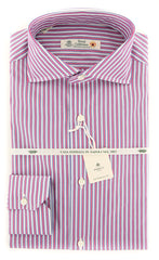 Luigi Borrelli Pink Striped Shirt - Slim - 15.5/39 - (201803229)