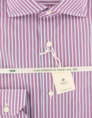 Luigi Borrelli Pink Striped Shirt - Slim - (201803229) - Parent