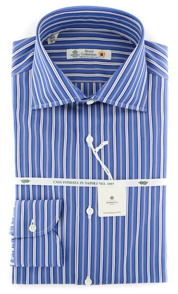 Borrelli Blue Striped Shirt - Slim - (2018032127) - Parent