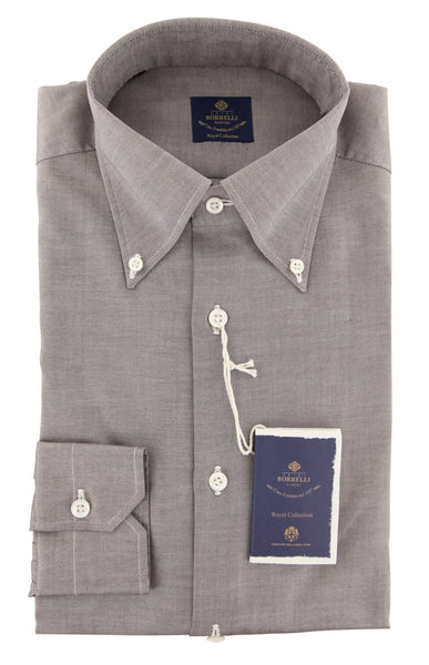 Luigi Borrelli Gray Solid Shirt - Slim - (EV06RC10360) - Parent