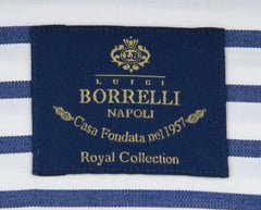 Luigi Borrelli Navy Blue Striped Shirt - (EV06107571STEFANO) - Parent