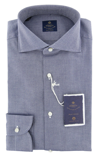 Luigi Borrelli Blue Solid Shirt - Slim - (EV06RC11173) - Parent