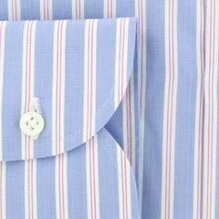 Luigi Borrelli Blue Striped Shirt - Slim - (LB1671BLU) - Parent