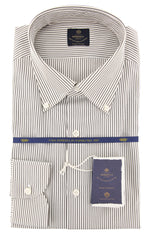 Luigi Borrelli Brown Striped Shirt - Slim - (RC209200PT1) - Parent