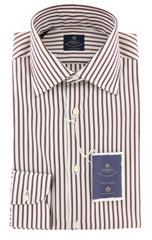 Luigi Borrelli Brown Shirt - Slim - 15/38 - (EV06RC2108BRN)