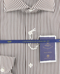 Luigi Borrelli Brown Striped Cotton Shirt - Slim - (LB2113) - Parent