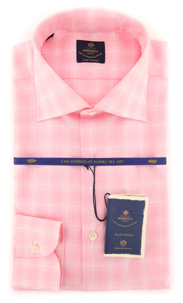 Luigi Borrelli Pink Plaid Shirt - Extra Slim - (EV062264RIO) - Parent