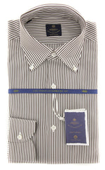 Luigi Borrelli Brown Shirt - Slim - 16/41 - (EV06400460STEFANO)