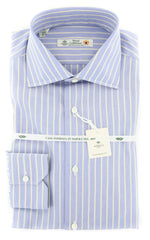 Luigi Borrelli Blue Striped Shirt - Slim - (20LB404) - Parent