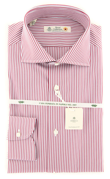Luigi Borrelli Red Striped Shirt - Slim - (40LB4063) - Parent