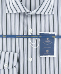 Luigi Borrelli Blue Striped Shirt - (EV06426550ACHILLE) - Parent