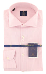 Borrelli Pink Micro-Check Shirt - Slim - 15.75/40 - (2018032014)
