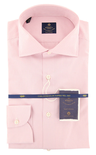 Borrelli Pink Micro-Check Shirt - Slim - (2018032014) - Parent