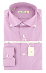 Luigi Borrelli Purple Check Shirt - Extra Slim - 16/41 - (LB5385PU)