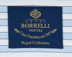 Luigi Borrelli Light Blue Striped Shirt - (EV0669270GIANNI) - Parent