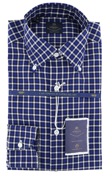 Luigi Borrelli Blue Plaid Shirt - Slim - (EV06RC80370) - Parent