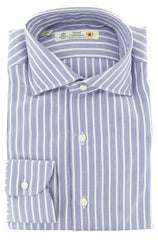 Luigi Borrelli Blue Herringbone Cotton Shirt - Slim - (264) - Parent