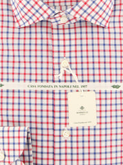 Luigi Borrelli Red Check Shirt - Extra Slim - (201803222) - Parent