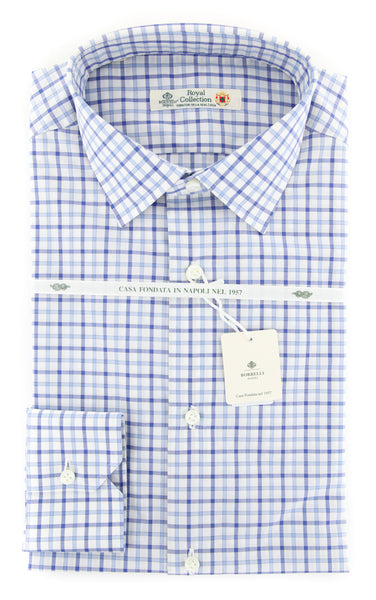 Luigi Borrelli Blue Check Shirt - Slim - (201803224) - Parent