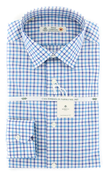 Luigi Borrelli Turquoise Check Shirt - Slim - (201803225) - Parent
