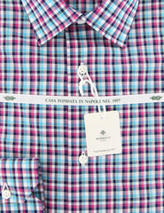 Borrelli Turquoise Plaid Shirt - Slim - (2018032123) - Parent