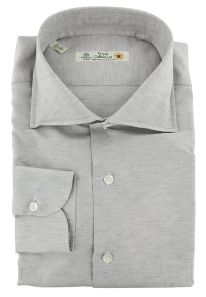Luigi Borrelli Light Gray Melange Dress Shirt - Slim - (91) - Parent