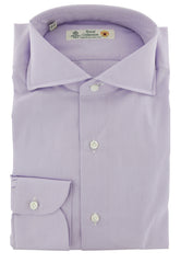Luigi Borrelli Lavender Purple Solid Dress Shirt - Slim 15/38 (8O)