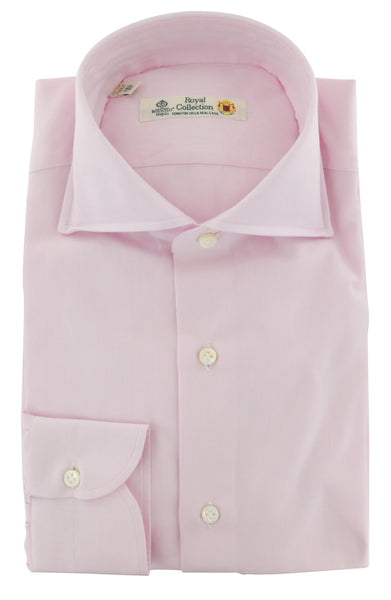 Luigi Borrelli Pink Solid Cotton Dress Shirt - Slim - (8M) - Parent