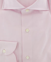 Luigi Borrelli Pink Solid Cotton Dress Shirt - Slim - (8M) - Parent