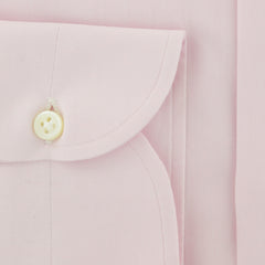 Luigi Borrelli Pink Solid Cotton Dress Shirt - Slim - (8M) - Parent