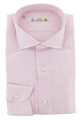 Luigi Borrelli Pink Solid Cotton Dress Shirt - Slim - 15.5/39 - (8L)
