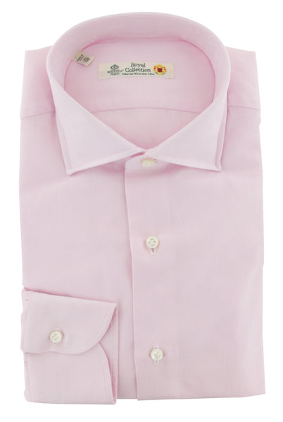 Luigi Borrelli Pink Solid Cotton Dress Shirt - Slim - (8L) - Parent