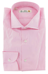 Luigi Borrelli Pink Solid Cotton Blend Shirt - Slim - 15/38 (295)