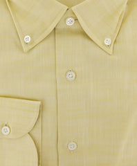 Luigi Borrelli Yellow Solid Cotton Dress Shirt - Slim - (100) - Parent