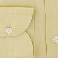 Luigi Borrelli Yellow Solid Cotton Dress Shirt - Slim - (100) - Parent