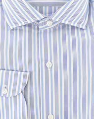 Luigi Borrelli Light Blue Striped Cotton Shirt - Extra Slim - (226) - Parent