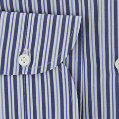 Luigi Borrelli Navy Blue Striped Dress Shirt - Slim - (8Y) - Parent