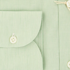 Luigi Borrelli Green Striped Cotton Shirt - Slim - (ZO) - Parent