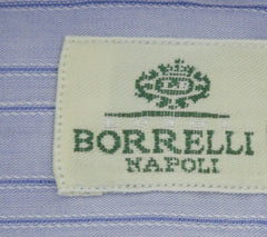 Luigi Borrelli Light Blue Striped Dress Shirt - Extra Slim - (8Z) - Parent