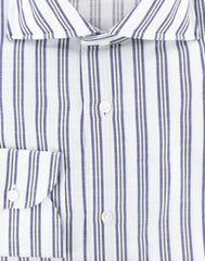 Luigi Borrelli Navy Blue Striped Cotton Shirt - Slim - (275) - Parent
