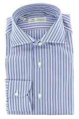 Luigi Borrelli Blue Striped Cotton Shirt - Slim - 15/38 - (282)